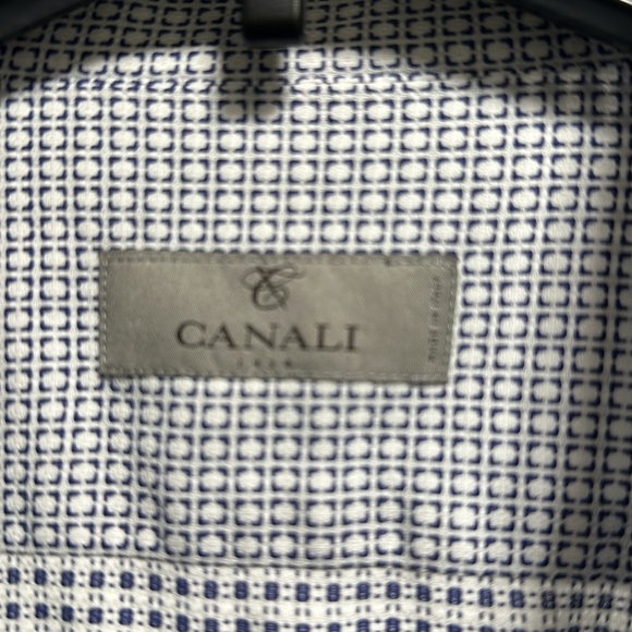 Canali Mens Button Down Dress / Casual Long Sleeve Shirt, Sz 46 - 18 - Picture 2 of 6